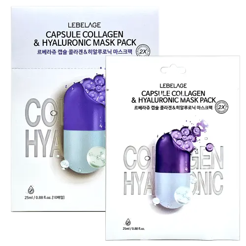 [LEBELAGE] Capsule Collagen & Hyaluronic 2X Mask Pack (10ea) MIXX BEAUTE